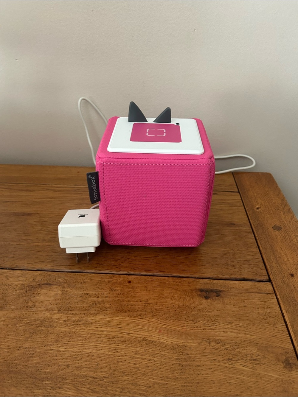 Pink Toniebox-Inspired Portable Audio Cube Speaker